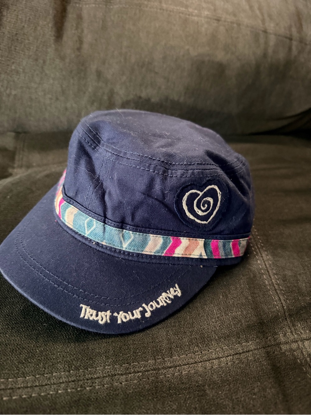 Trust your Journey Navy Blue Cap with Multicolor Trim